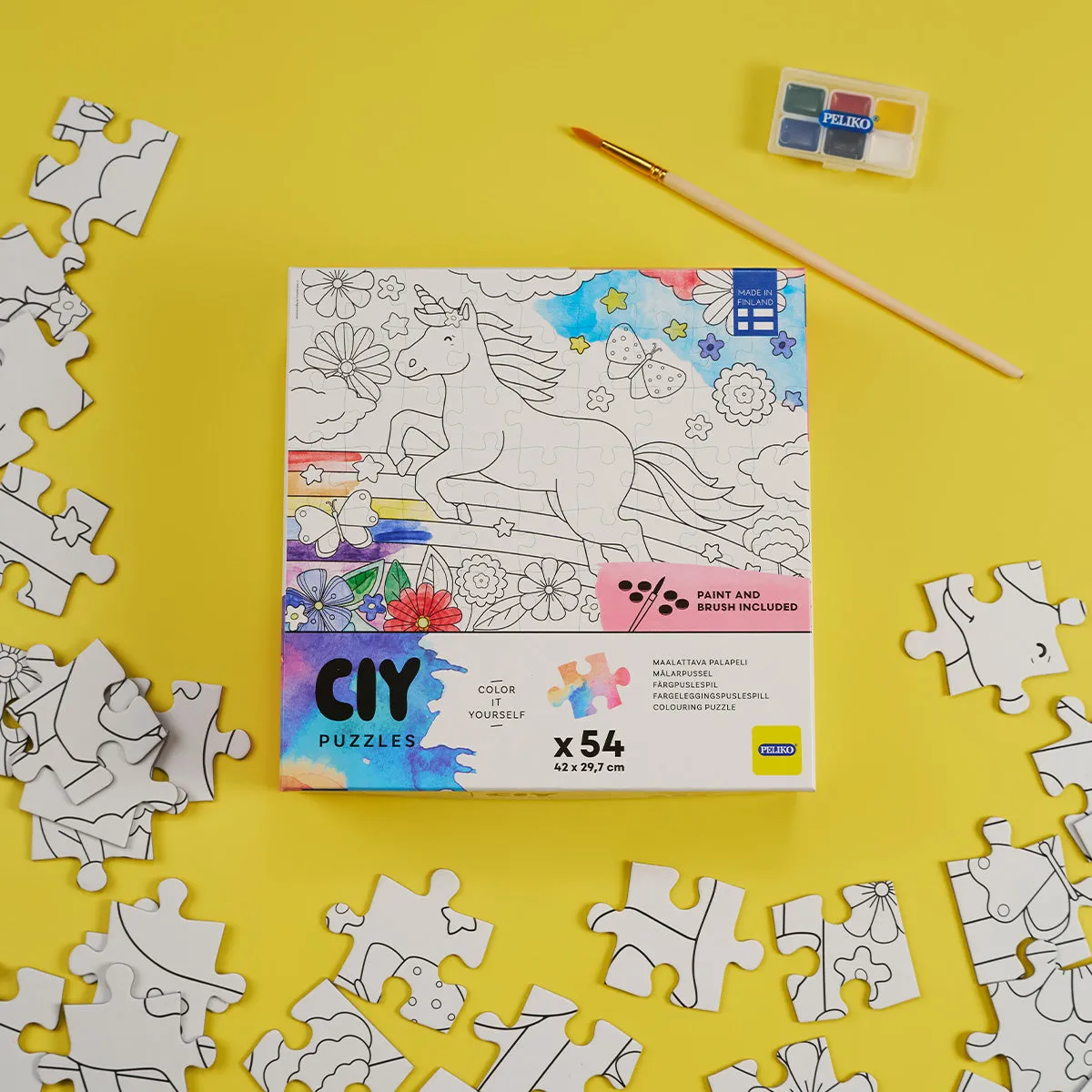 Peliko CIY 54 pezzi Yksisarvinen puzzle da colorare unicorno