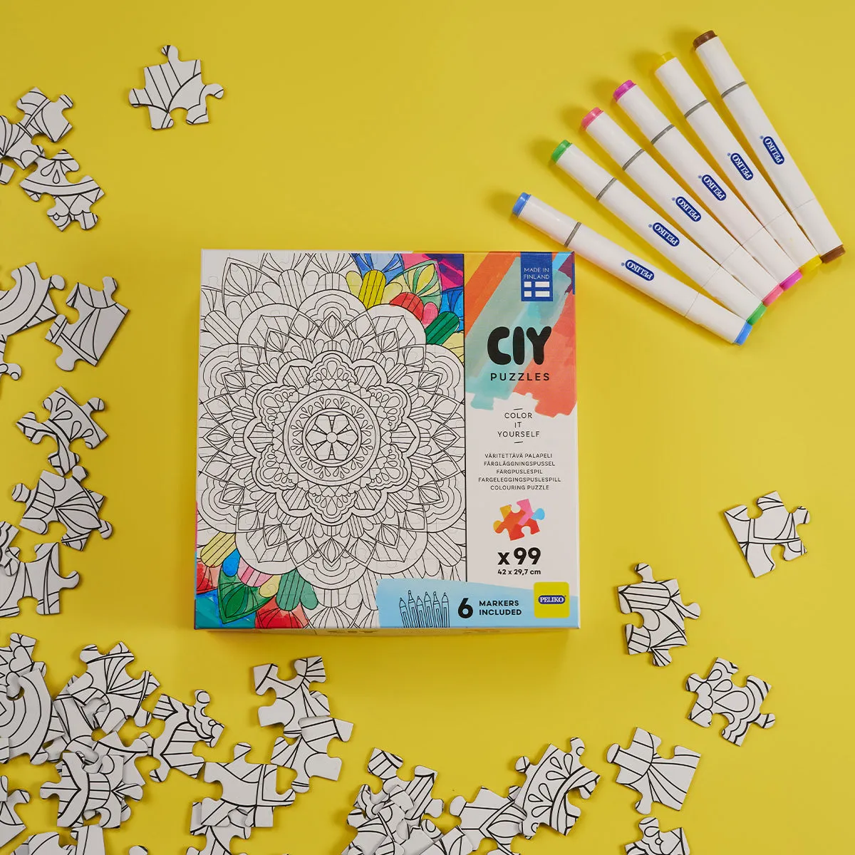 Peliko CIY Mandala puzzle 99 pezzi da colorare