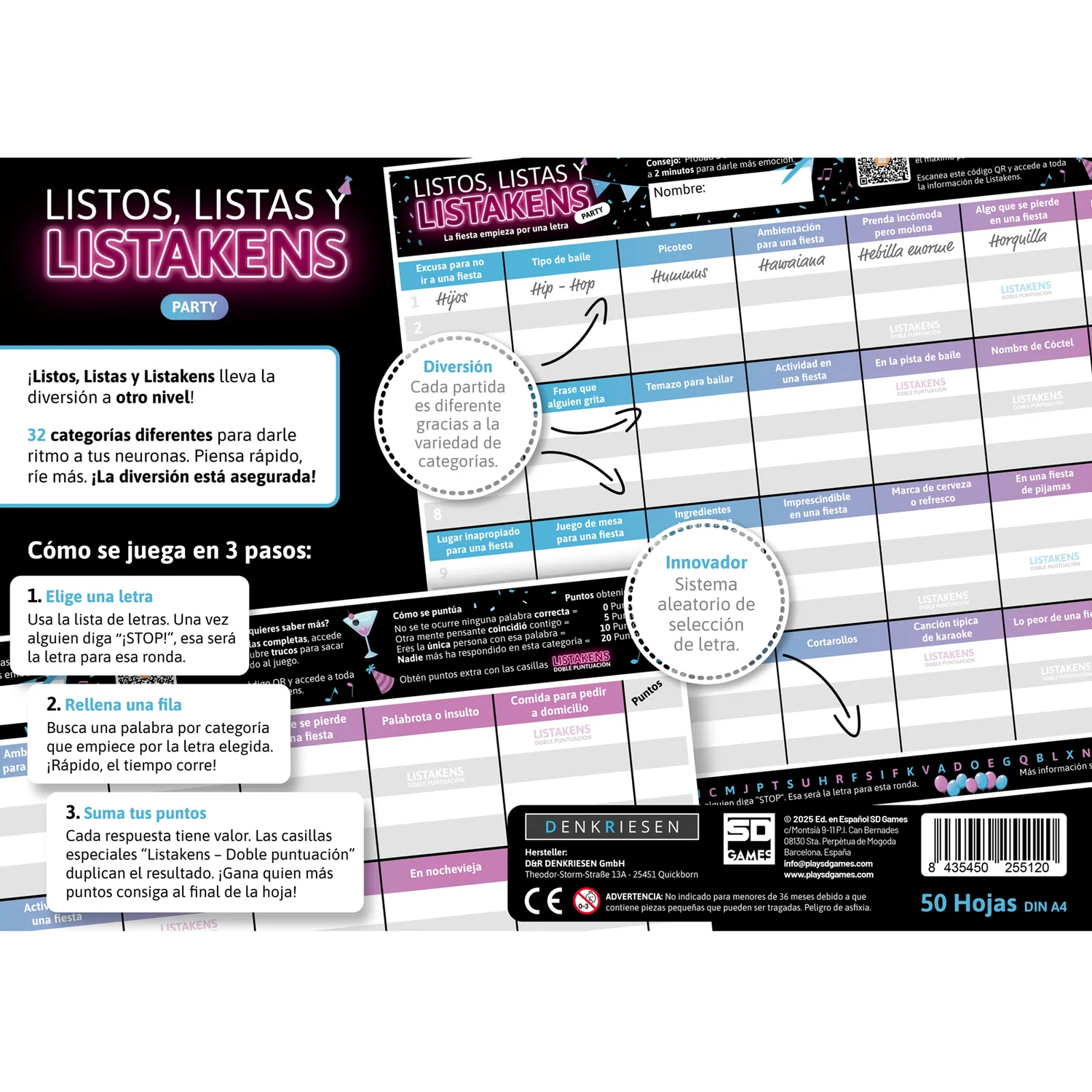 SD Games Listos Listas Listakens Party gioco parole