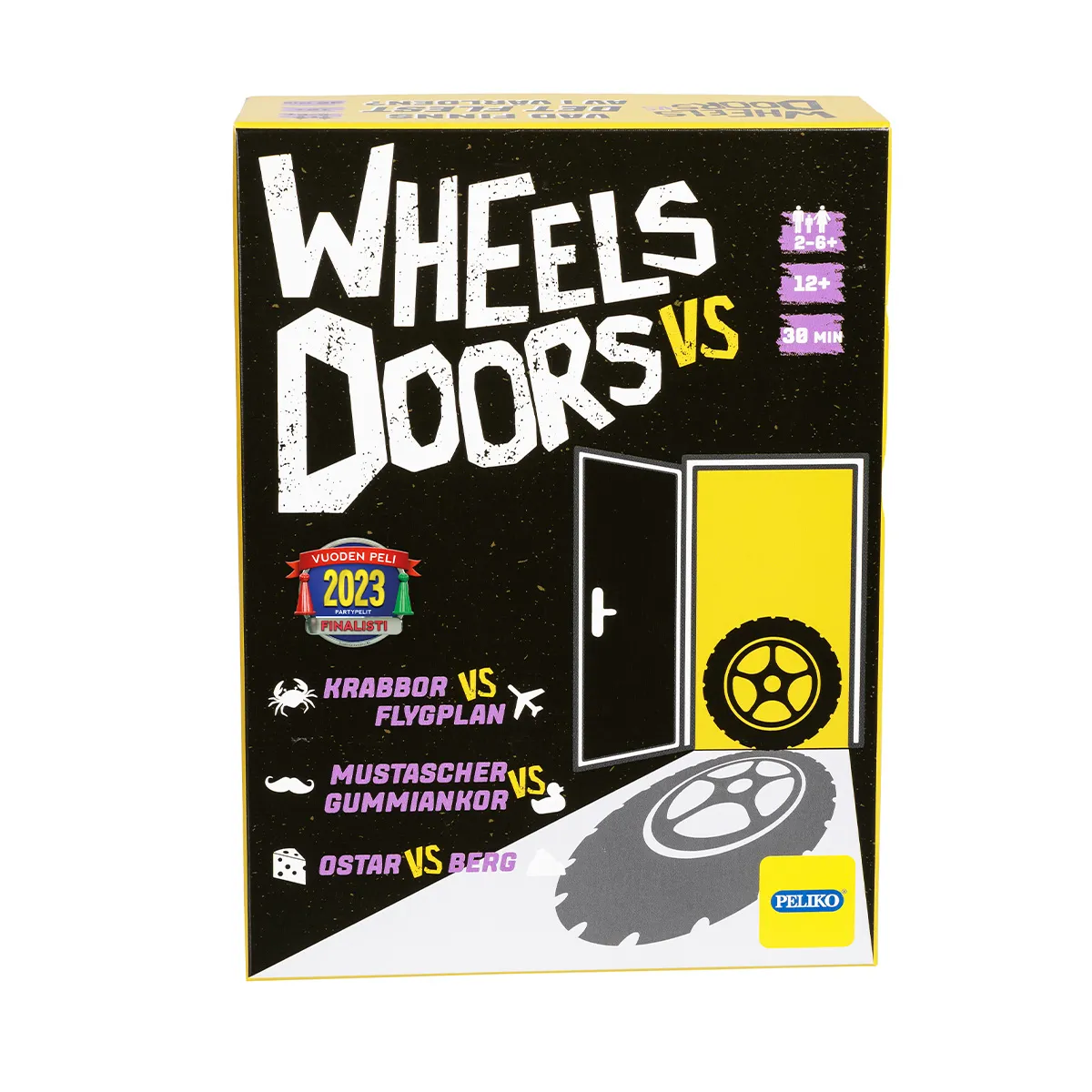 Peliko Wheels vs Doors gioco quiz party in svedese