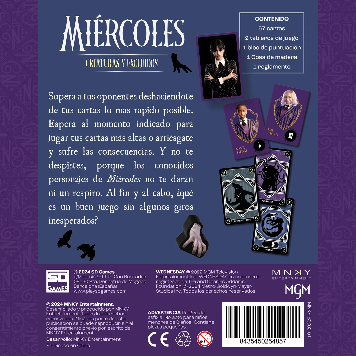 SD Games Mercoledì Creature ed Esclusi gioco di carte oscuro