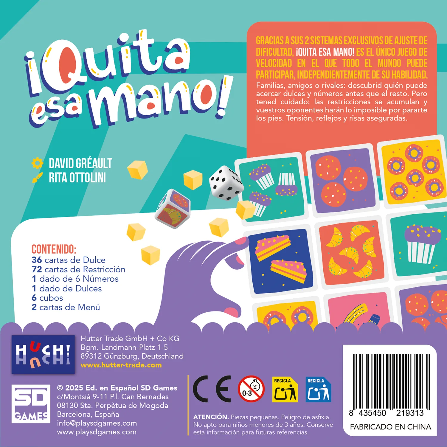 SD Games Quita esa mano gioco velocità party con dadi e restrizioni