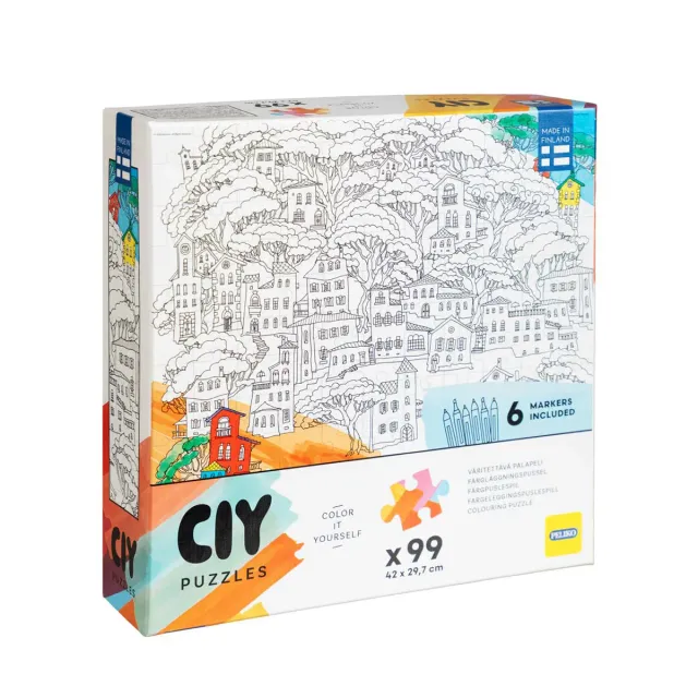 Peliko CIY Talot puzzle da colorare 99 pezzi + pennarelli