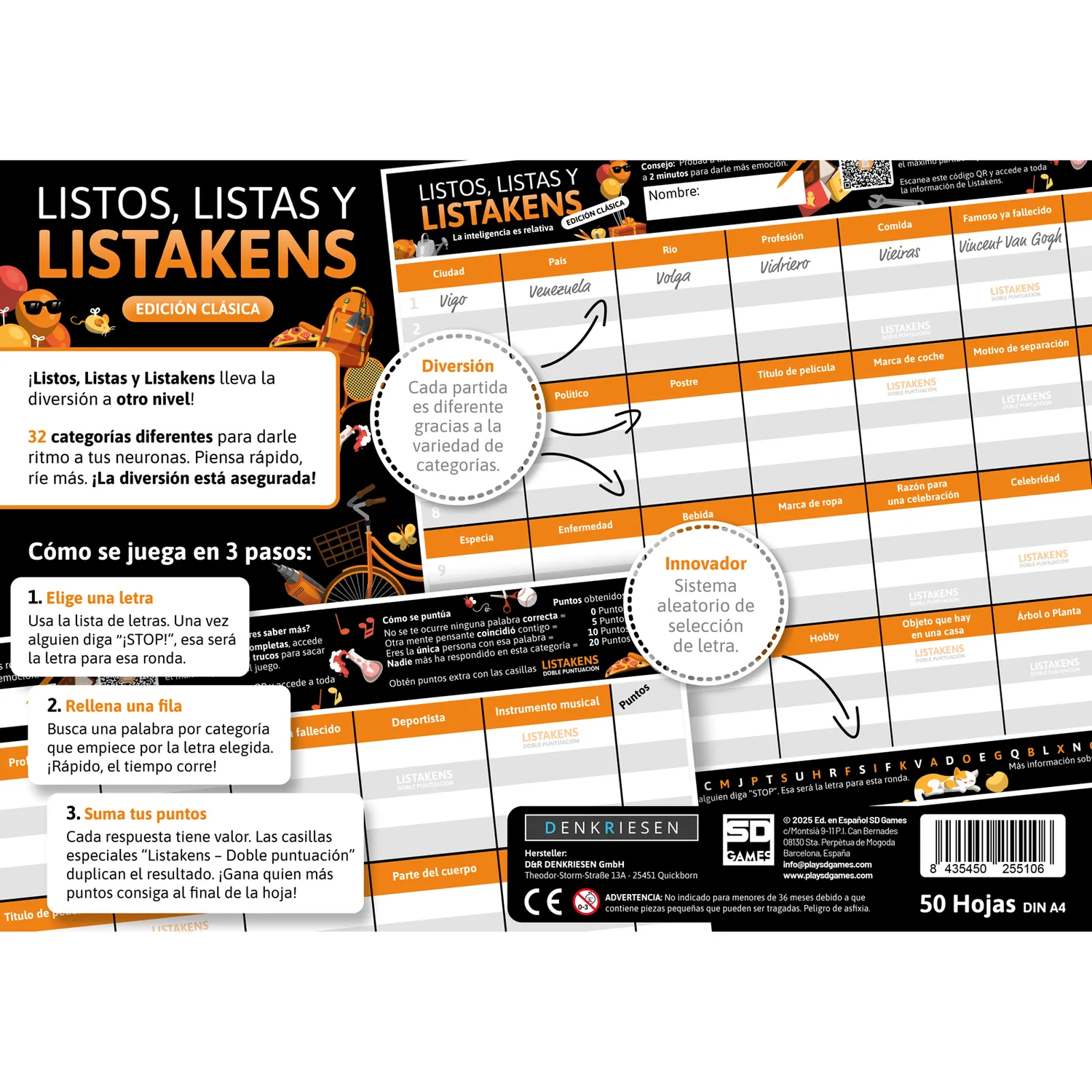 SD Games Listos Listas Listakens gioco quiz classica