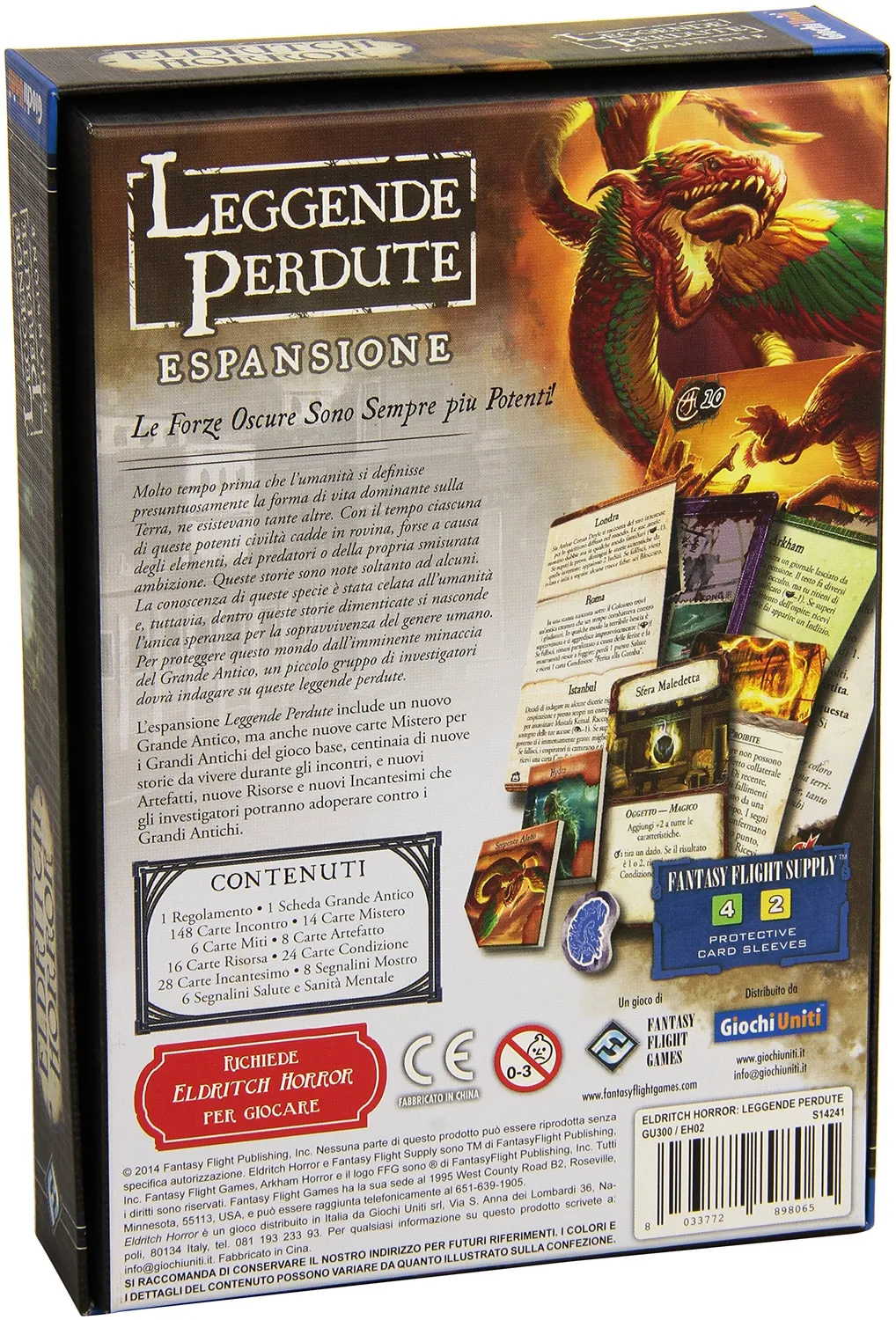 Giochi Uniti Eldritch Horror Leggende Perdute espansione 1-8 giocatori