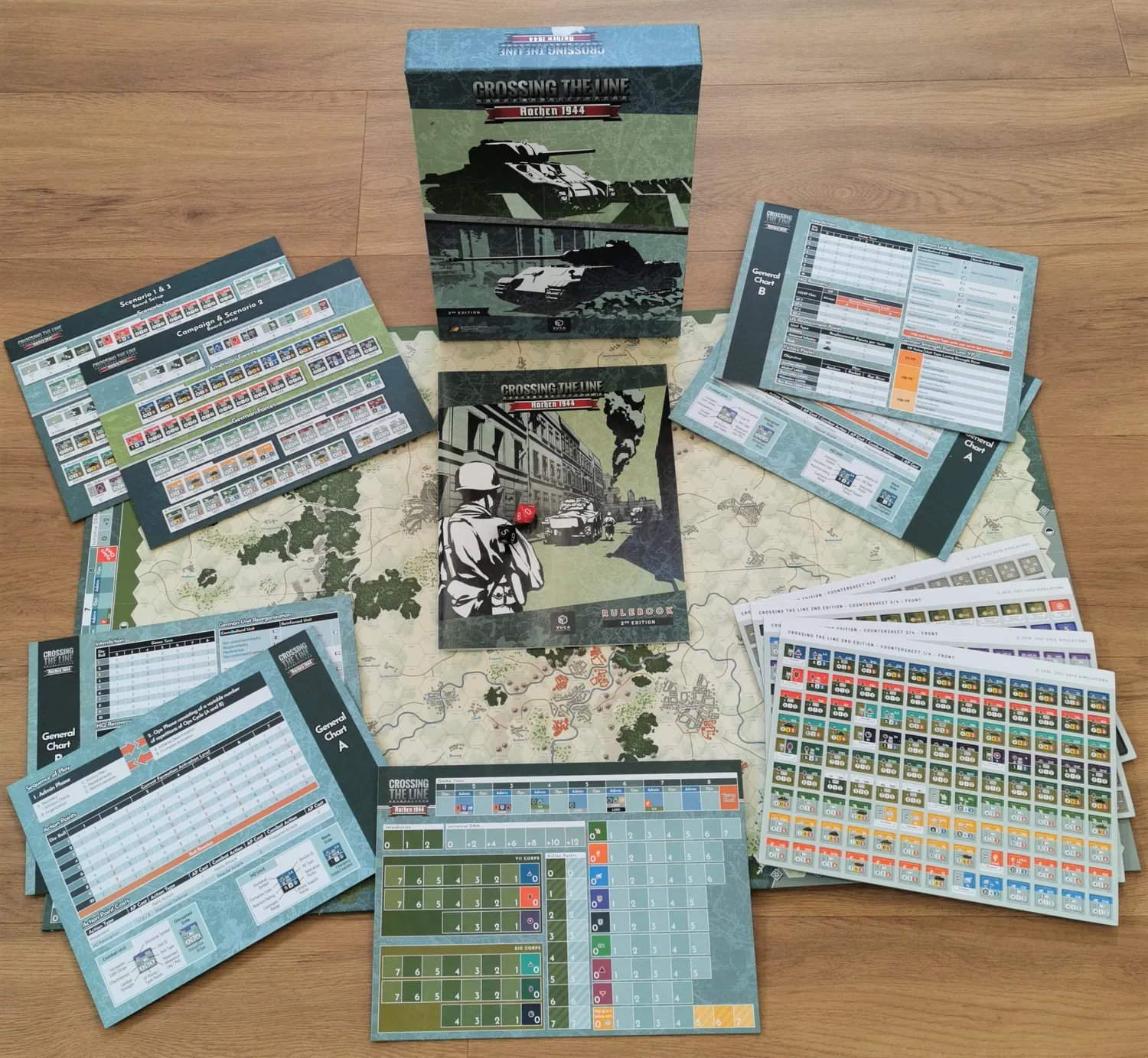 VUCA Crossing the Line Aachen 1944 wargame 2nd edition mappa