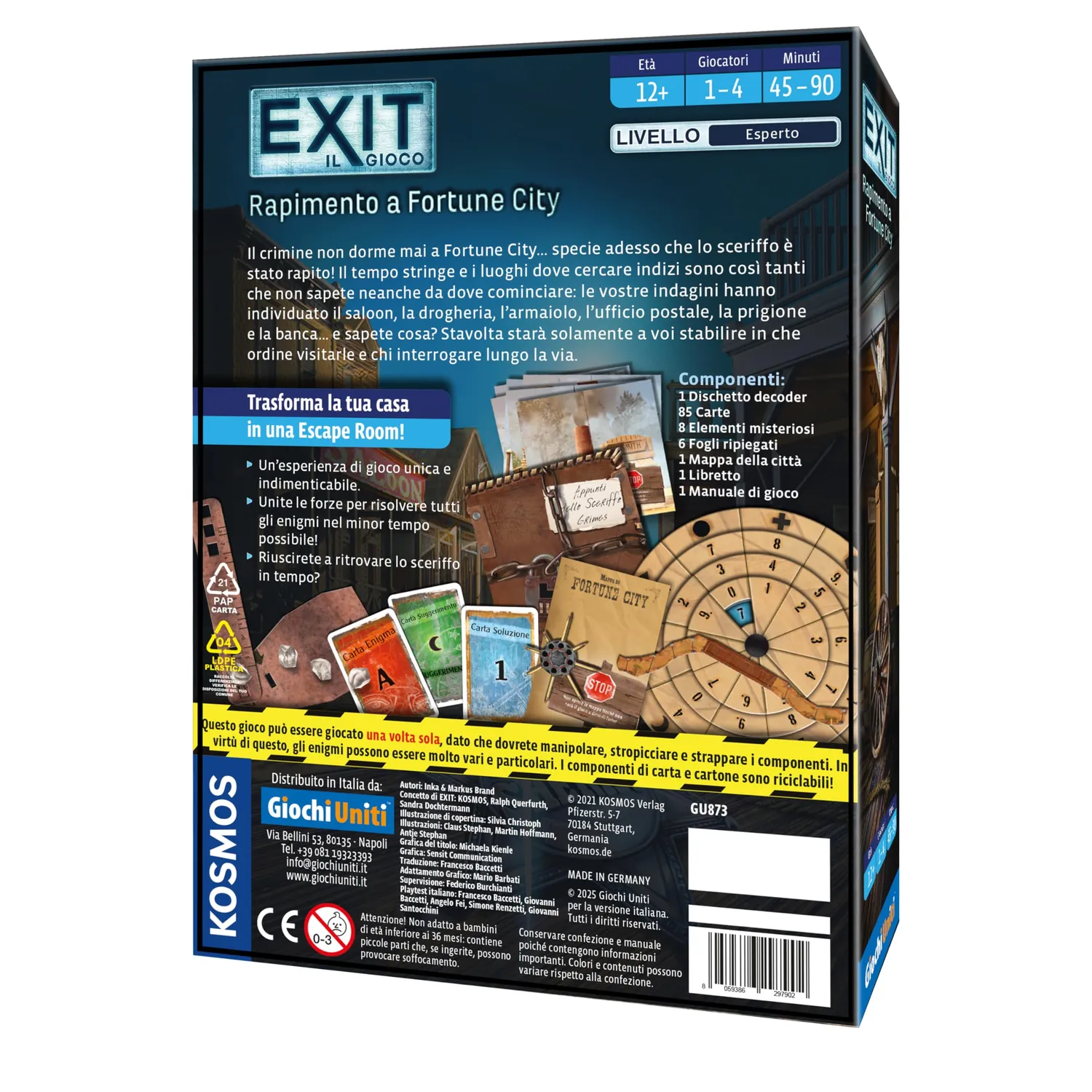 Giochi Uniti Exit Rapimento a Fortune City gioco escape 1-4 giocatori