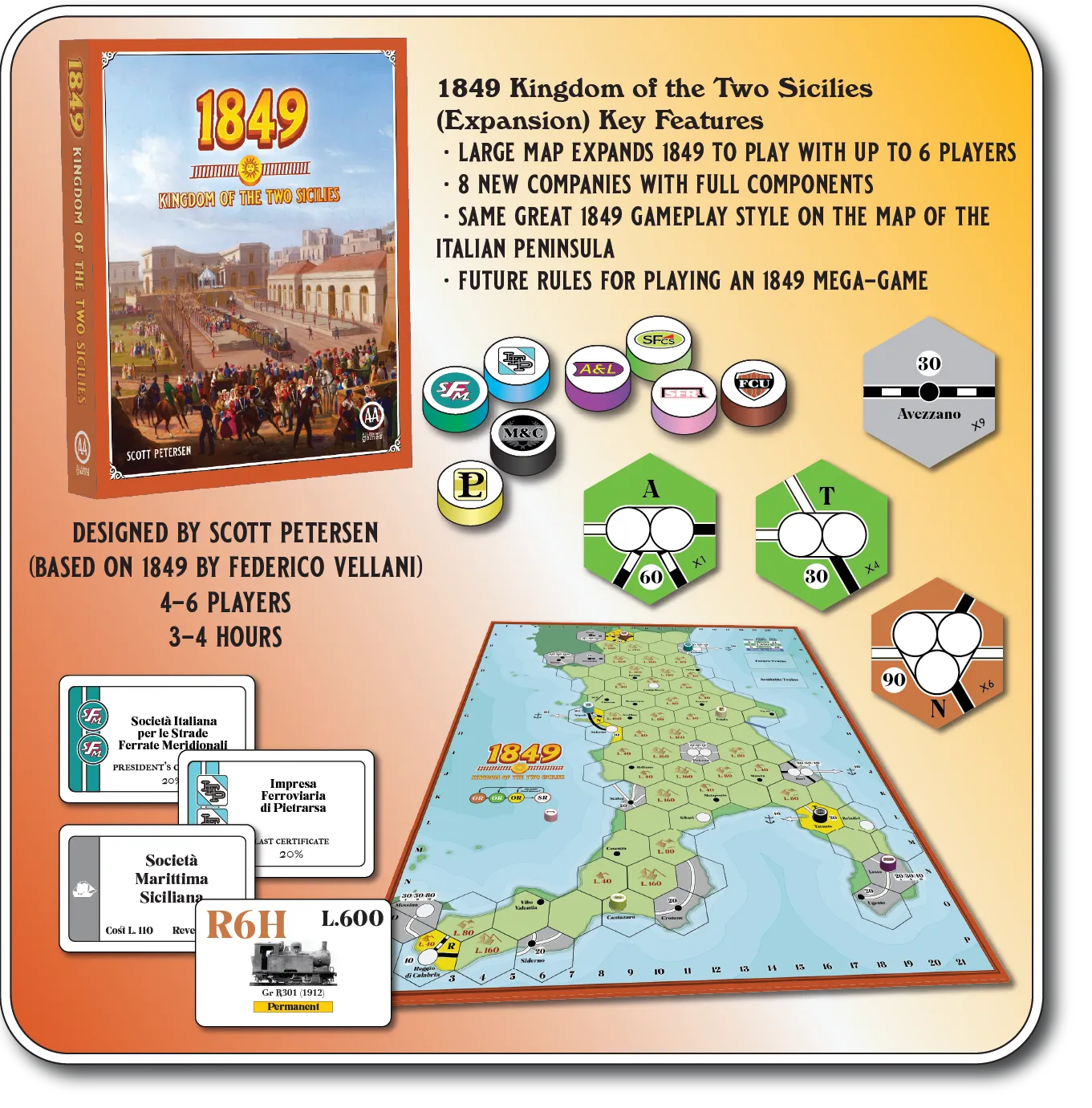All-Aboard Games 1849 espansione Due Sicilie 5-6 giocatori