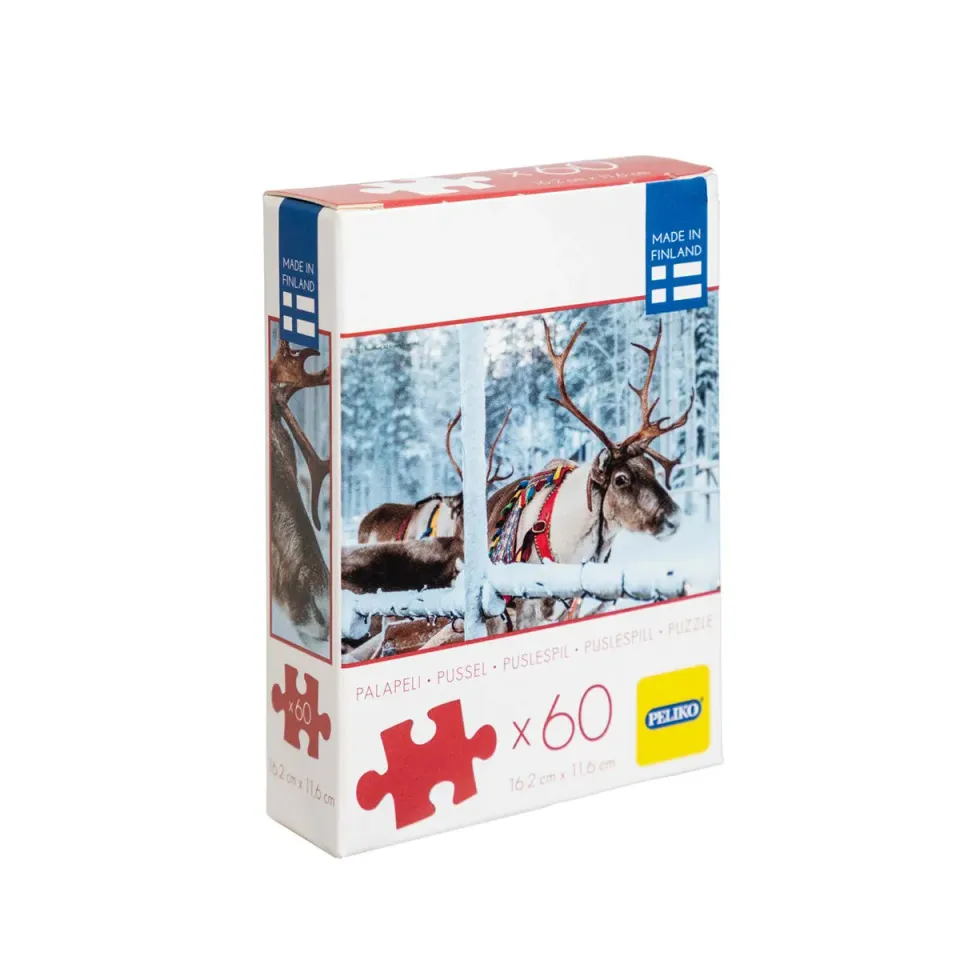 Peliko Poro mini puzzle 60 pezzi Lapponia 16x11 cm