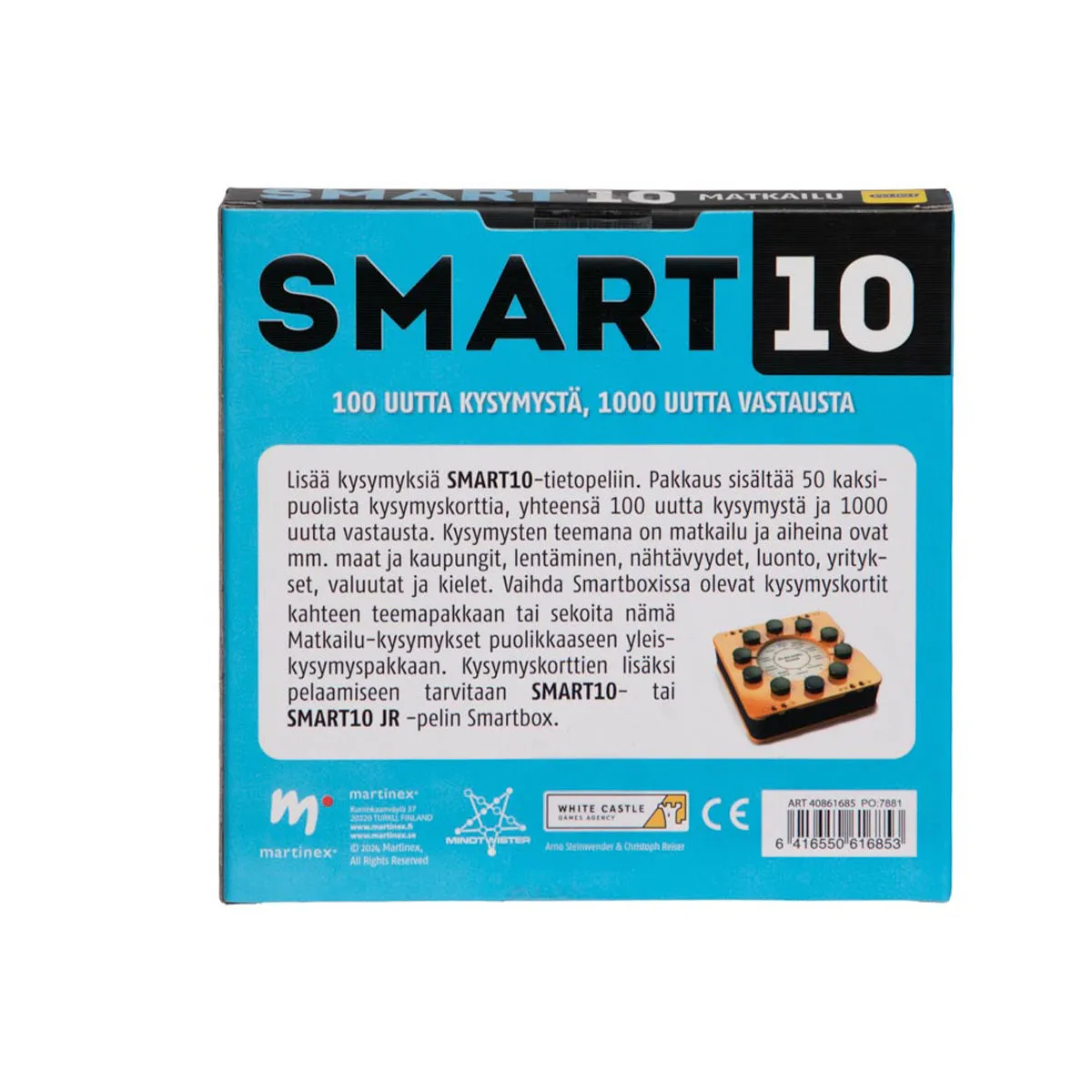 Peliko Smart10 Viaggi espansione quiz 50 carte finlandese