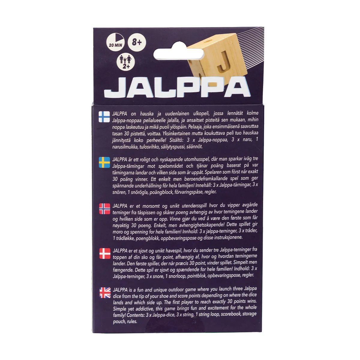Peliko Jalppa gioco da esterno 3 dadi a piedi