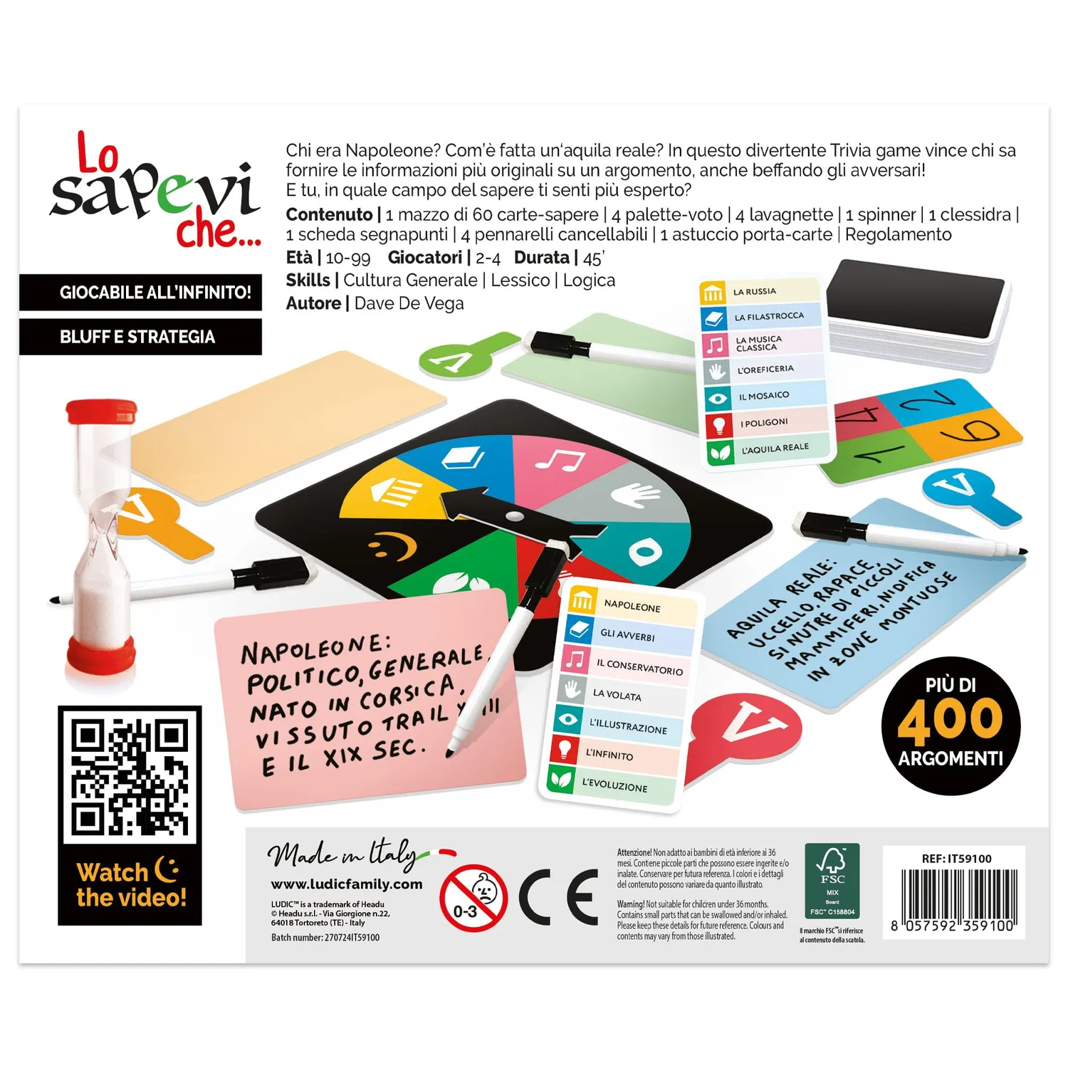 Ludic Lo Sapevi Che IT59100 gioco quiz 2-4 giocatori curiosità