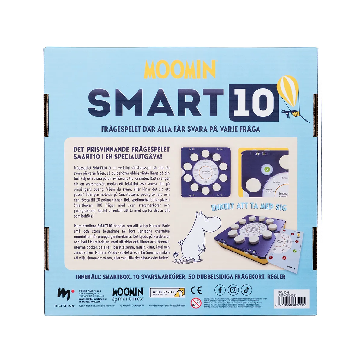 Peliko SMART10 Mumin quiz svedese 80 anni Moomin