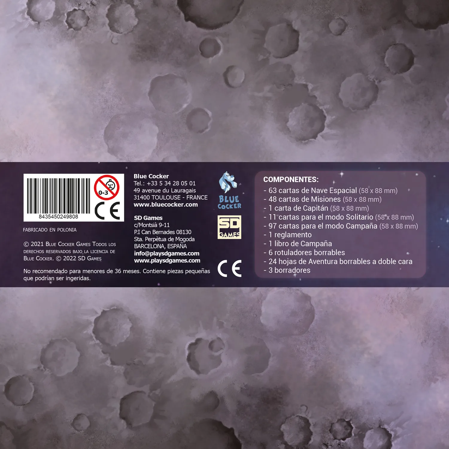 SD Games Welcome to the Moon gioco roll write spazio