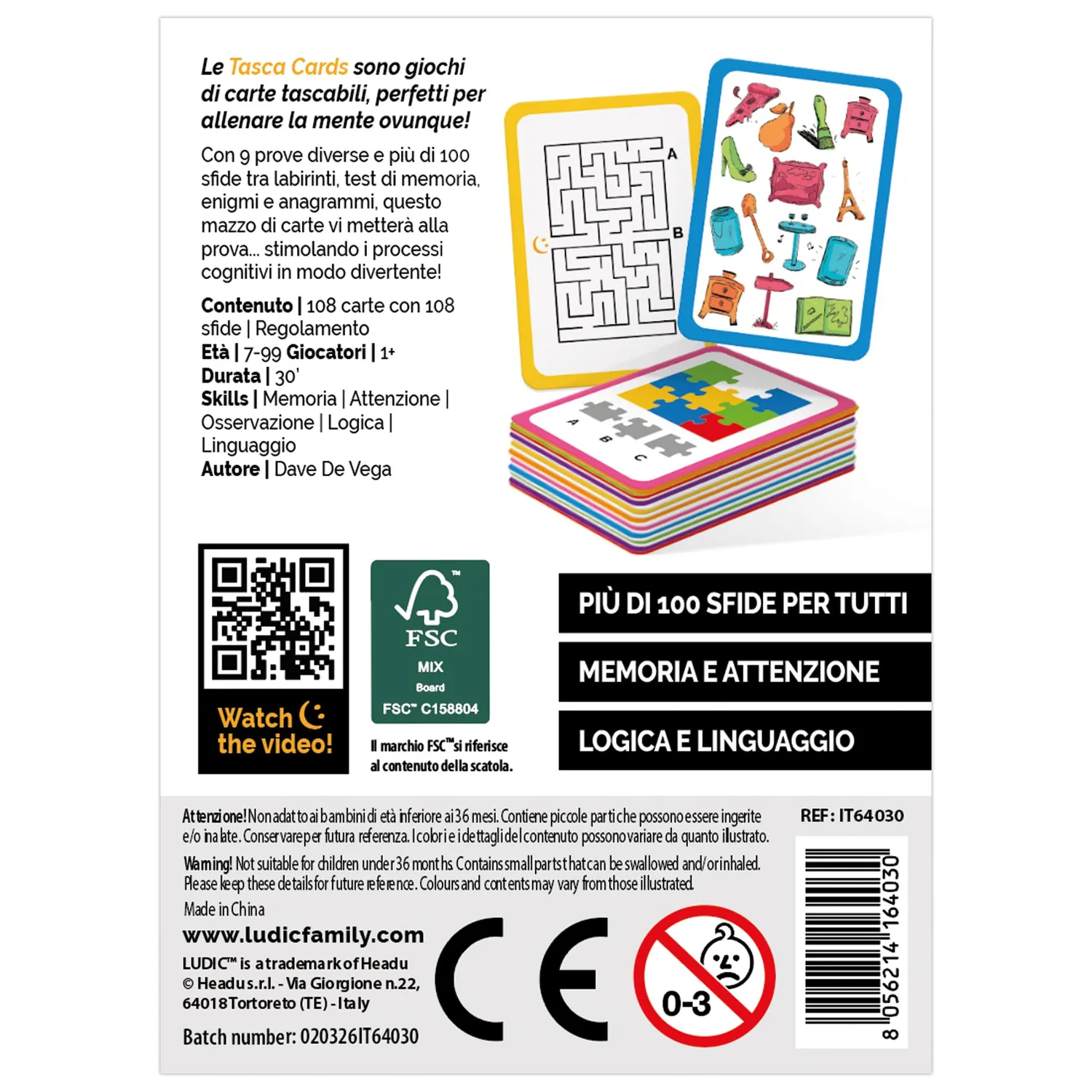Ludic Tasca-Cards Sfide Allenamente carte 108 sfide