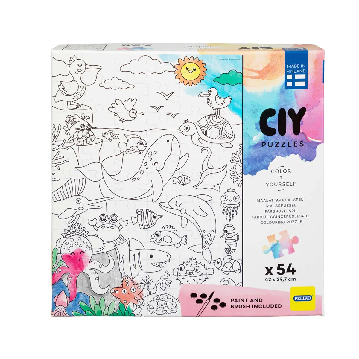 Peliko CIY Meri puzzle da colorare 54 pezzi + acquerelli