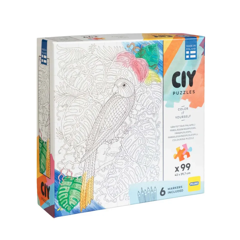 Peliko CIY Pappagallo puzzle 99 pezzi da colorare