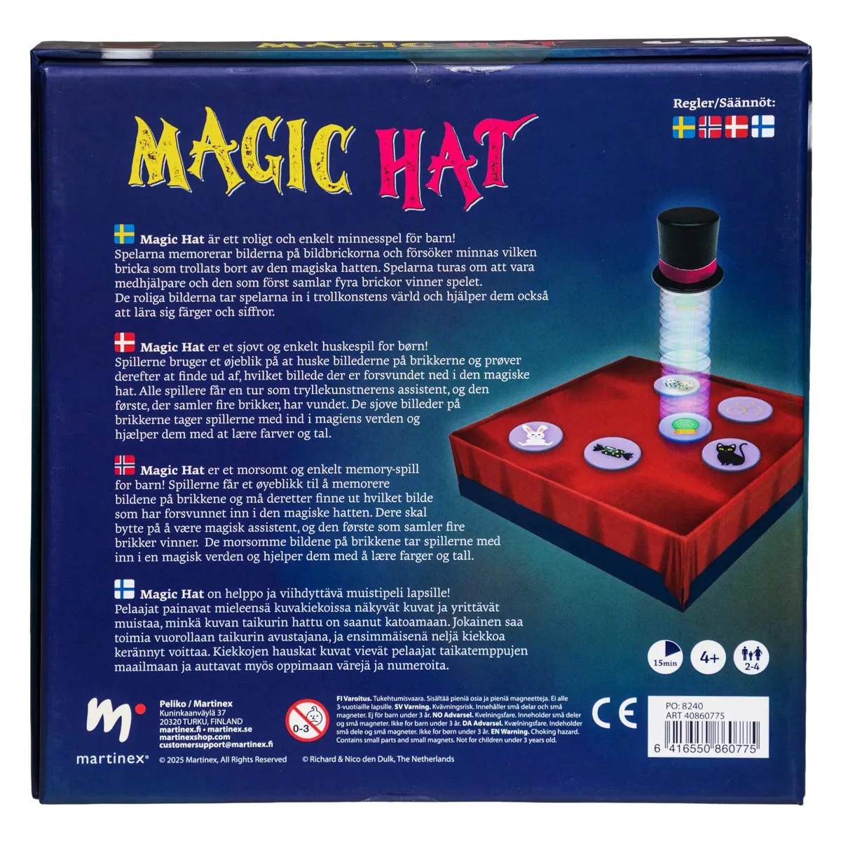 Peliko Magic Hat gioco memoria bambini cappello