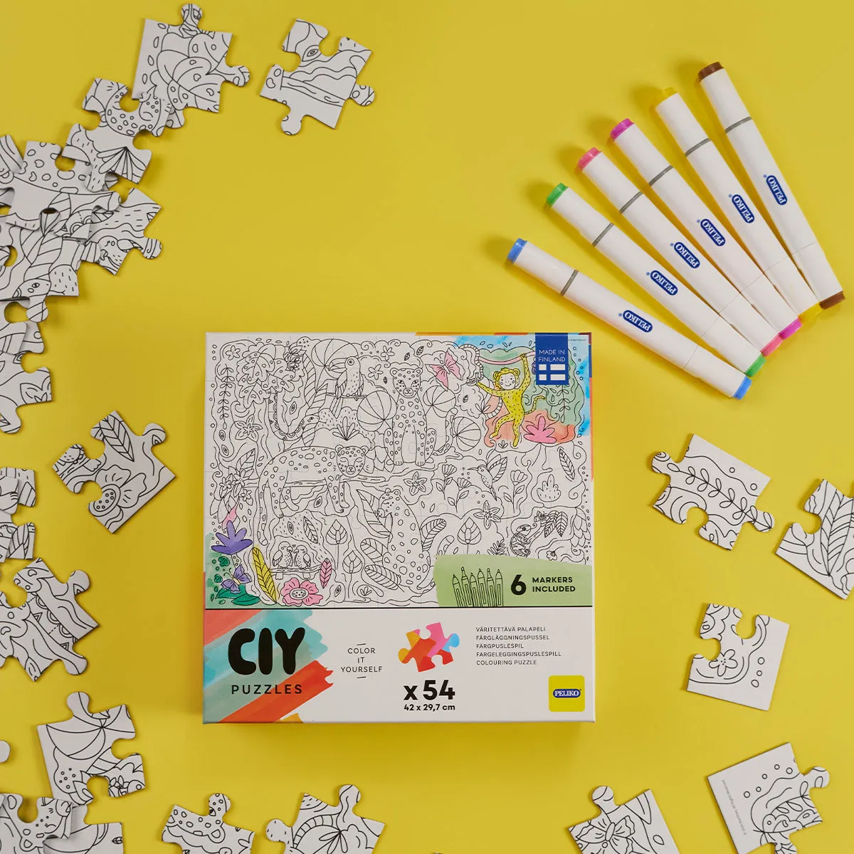 Peliko CIY Viidakko puzzle 54 pezzi da colorare
