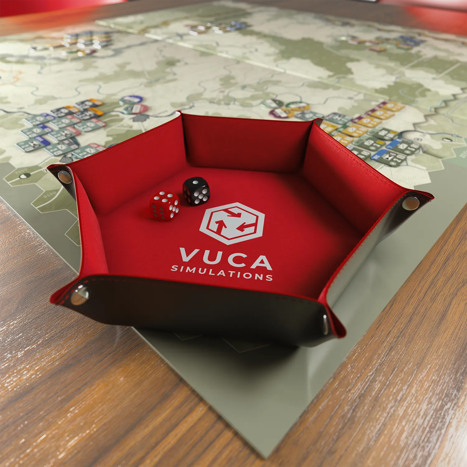 VUCA Simulations Dice Tray vassoio dadi pieghevole nero
