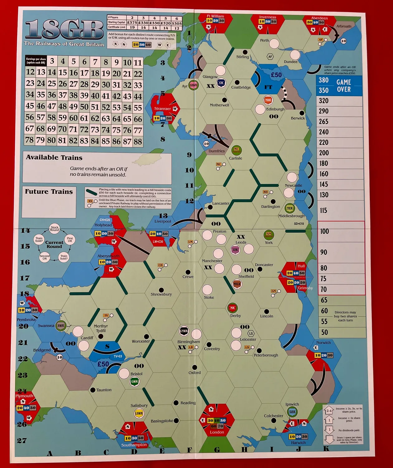 All-Aboard Games 18GB gioco da tavolo ferrovie Gran Bretagna