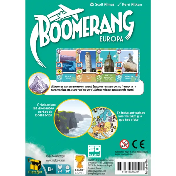 SD Games Boomerang Europa gioco mappa roll & write viaggi
