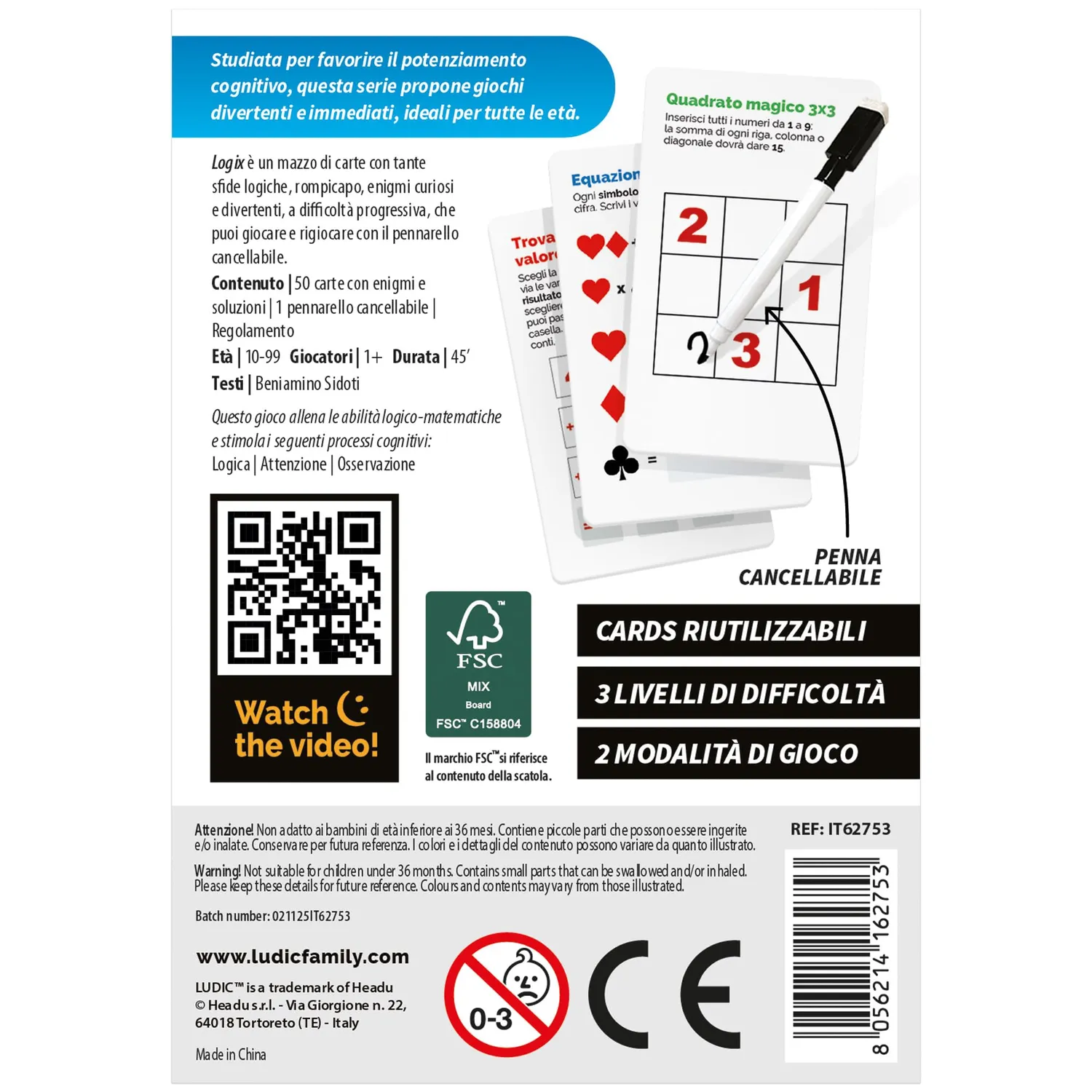 Ludic Cards LogiX gioco logica carte riutilizzabili