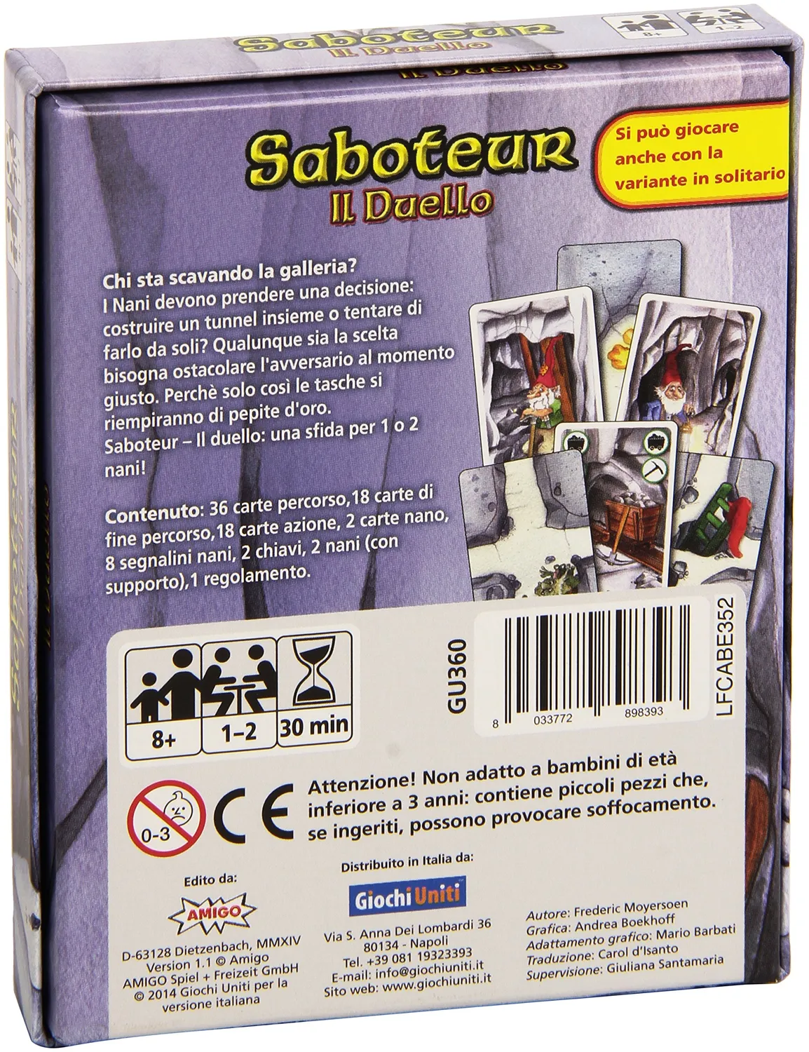 Giochi Uniti Saboteur Il Duello gioco carte nani 1-2 giocatori