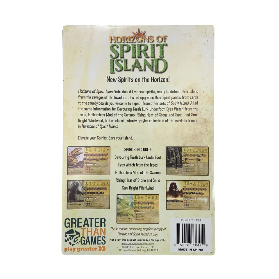 Horizons of Spirit Island Classic plance rigide 5 spiriti upgrade