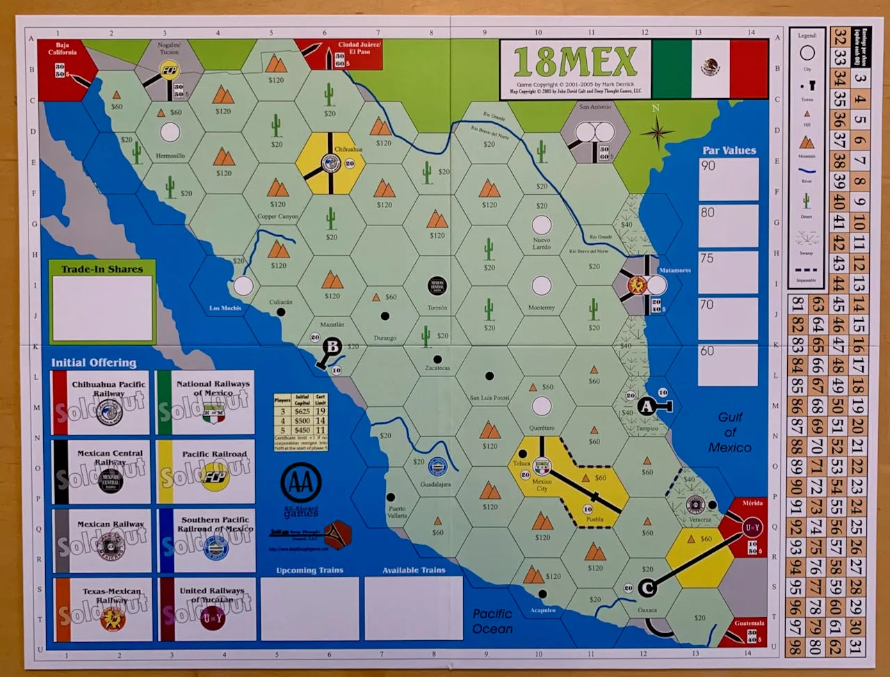 All-Aboard Games 18MEX gioco da tavolo ferroviario Messico