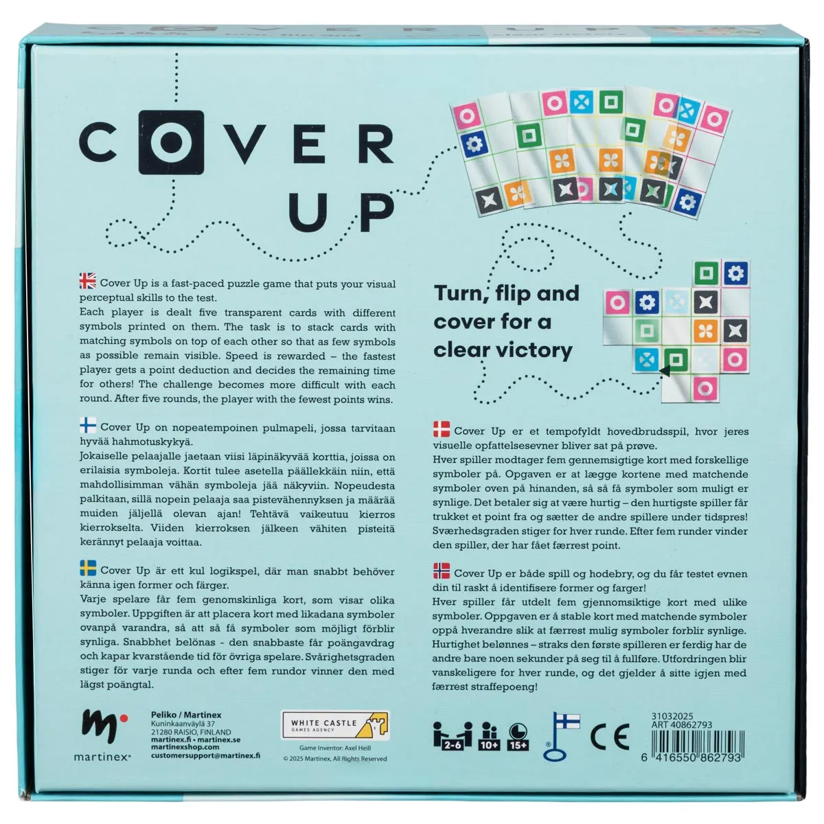 Peliko Cover Up gioco da tavolo per famiglia