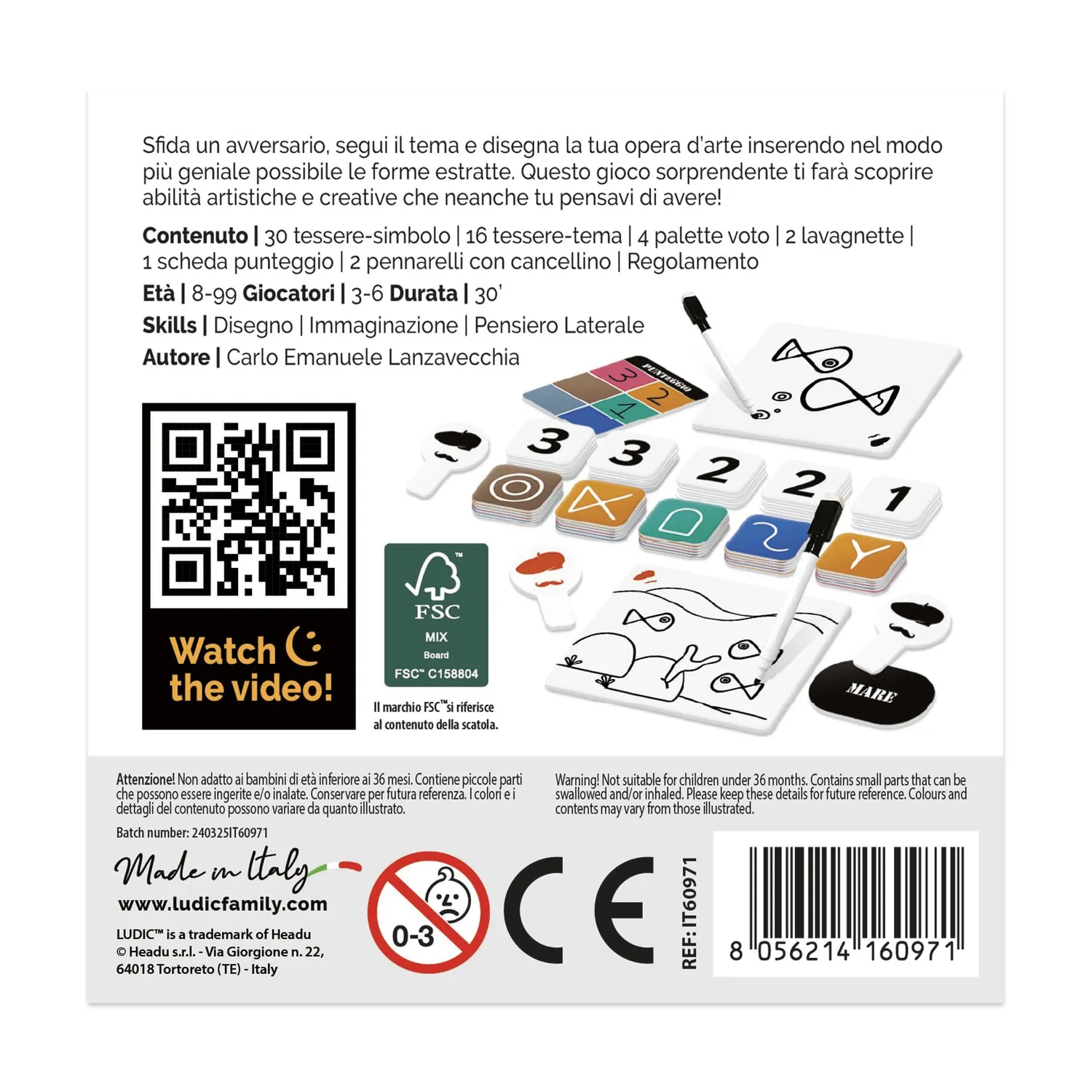 Ludic ArtisticaMente IT60971 gioco disegno 3-6 giocatori