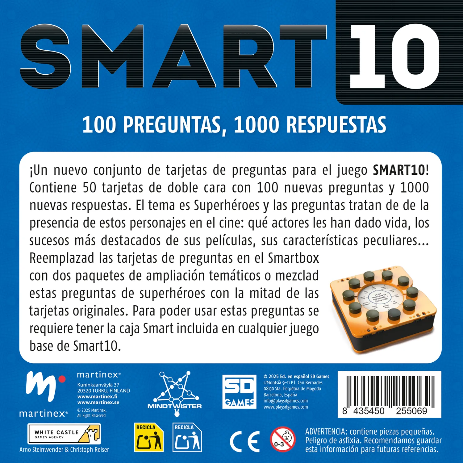 SD Games Smart 10 Supereroi espansione quiz 50 carte