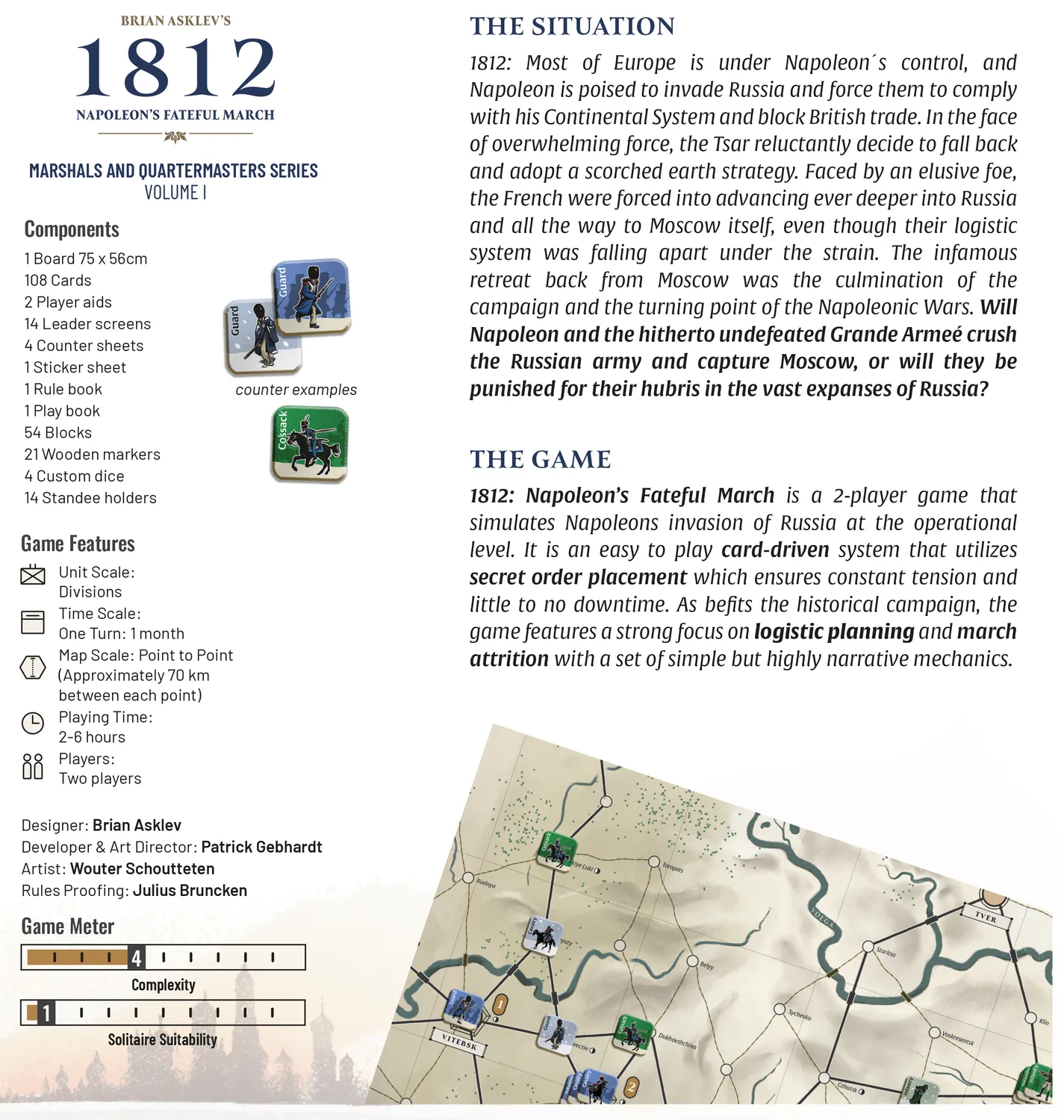 VUCA Simulations 1812 Napoleon's Fateful March wargame 2 giocatori