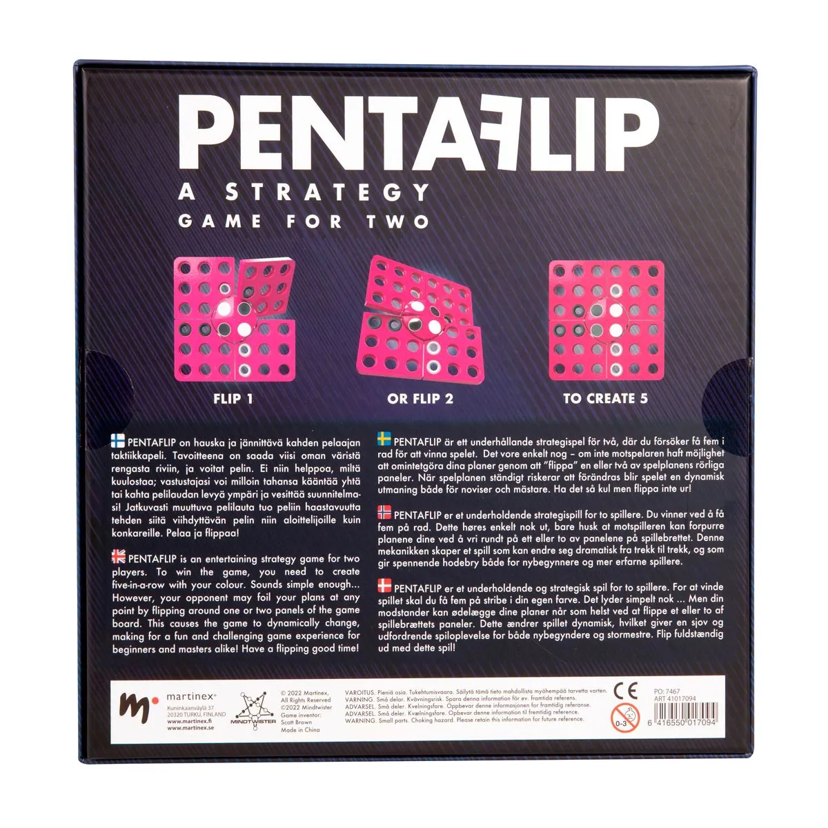 Peliko Pentaflip gioco da tavolo strategico 5 in fila