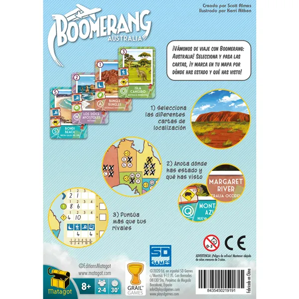 SD Games Boomerang Australia gioco da tavolo viaggi