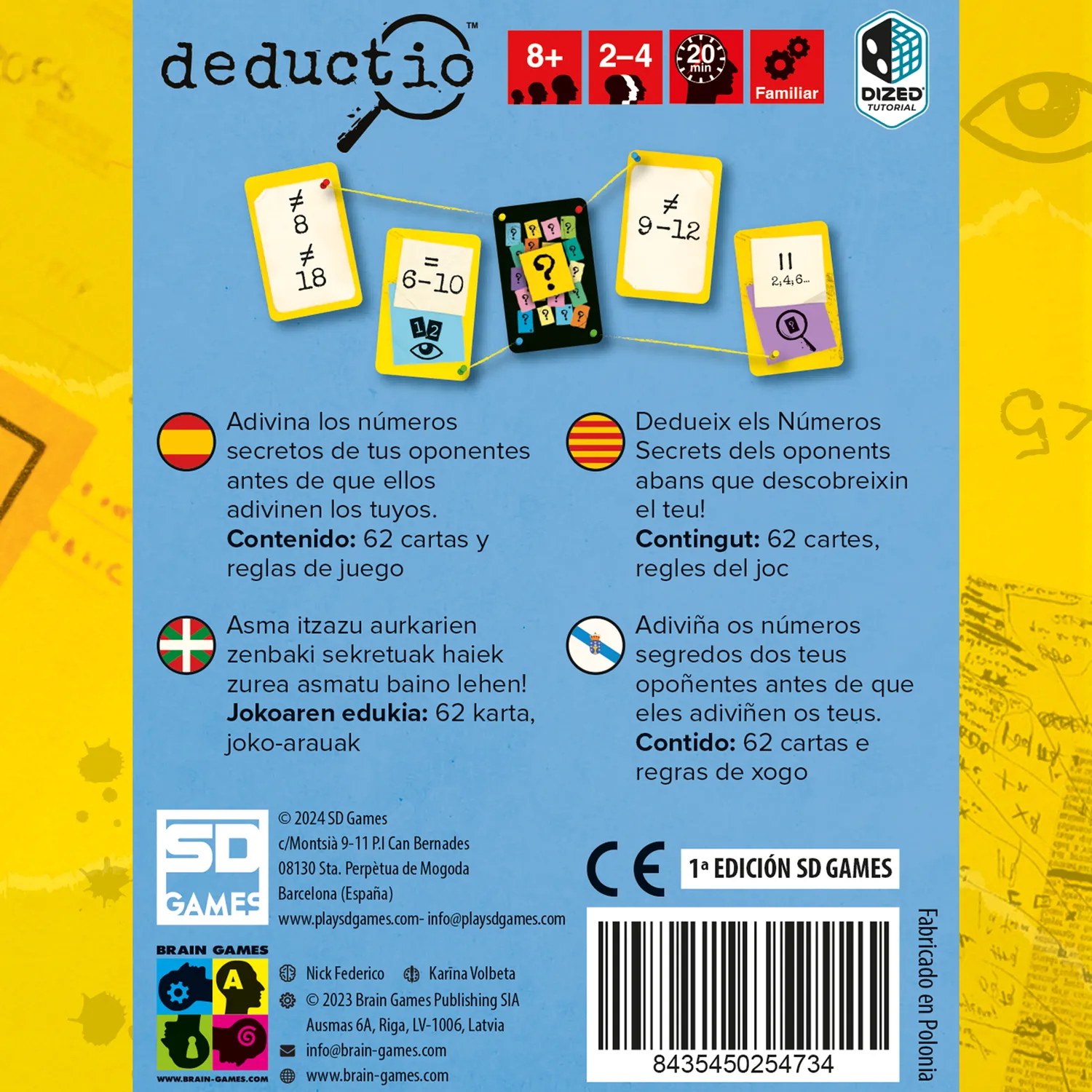 SD Games Deductio gioco di deduzione carte