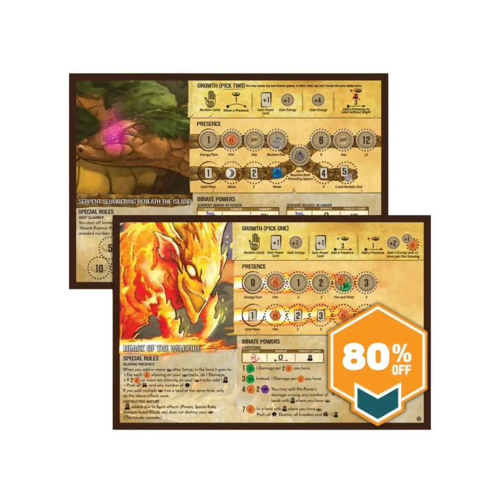 Spirit Island Promo Pack 1 gioco con Serpent e Wildfire
