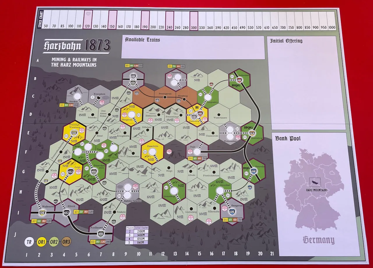 All-Aboard Games Harzbahn 1873 gioco da tavolo ferrovie