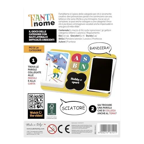Ludic FantaNome gioco di società 2-6 giocatori categorie