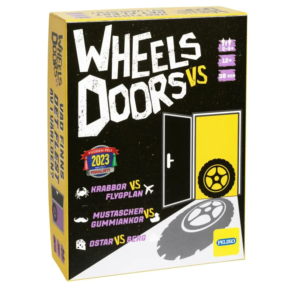 Peliko Wheels vs Doors gioco quiz party in svedese