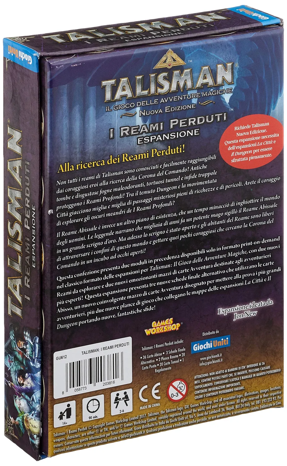Giochi Uniti Talisman I Reami Perduti espansione 2-6 giocatori