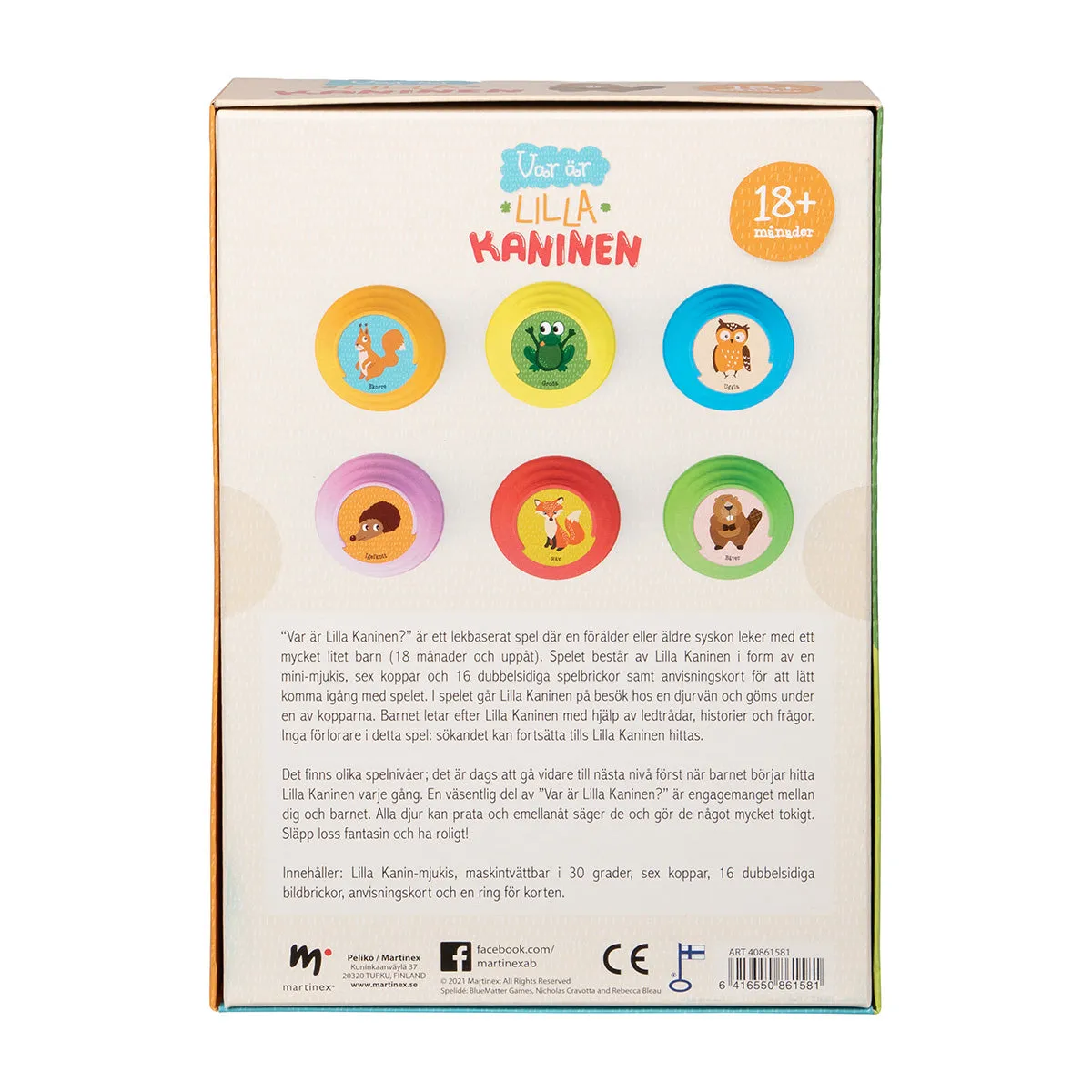 Peliko Lilla Kaninen gioco per bambini 18 mesi+ tazze