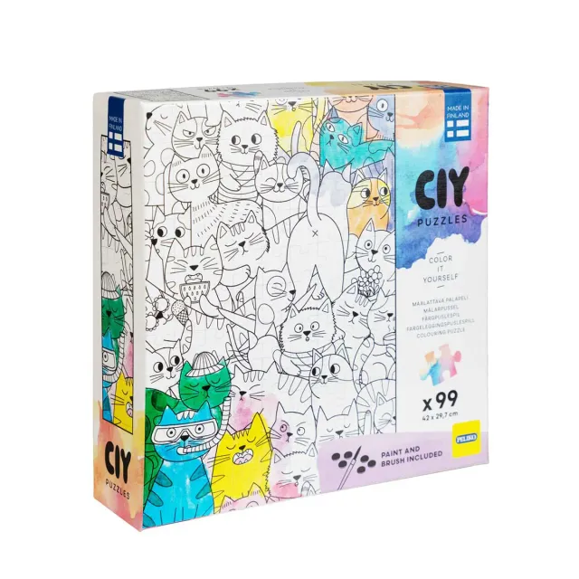 Peliko CIY Gatti puzzle 99 pezzi da colorare