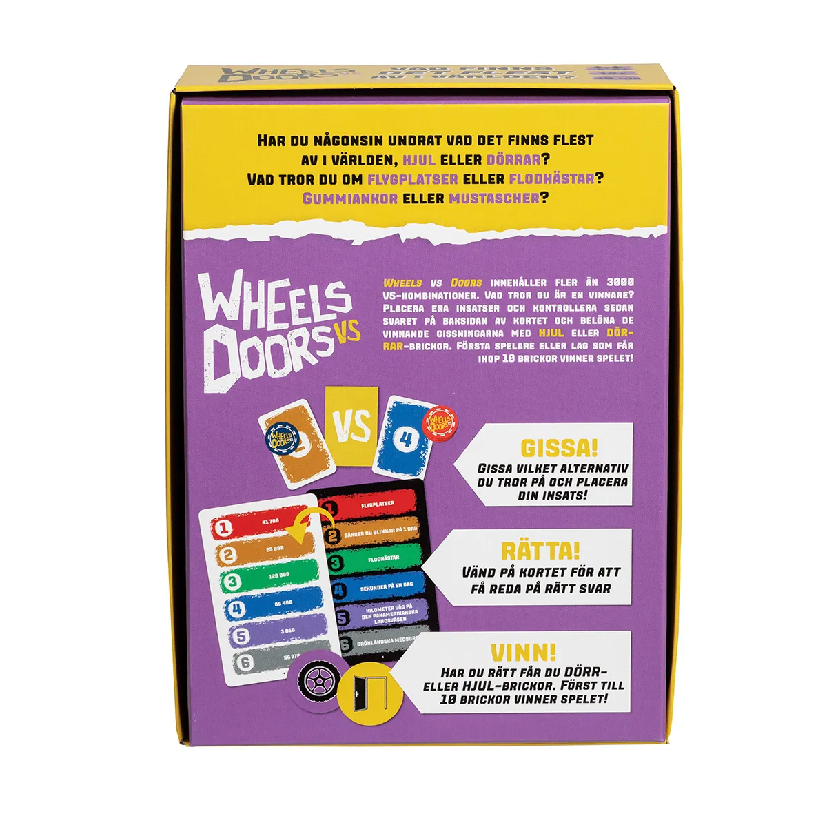 Peliko Wheels vs Doors gioco quiz party in svedese