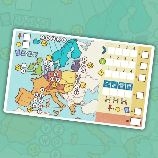 SD Games Boomerang Europa gioco mappa roll & write viaggi