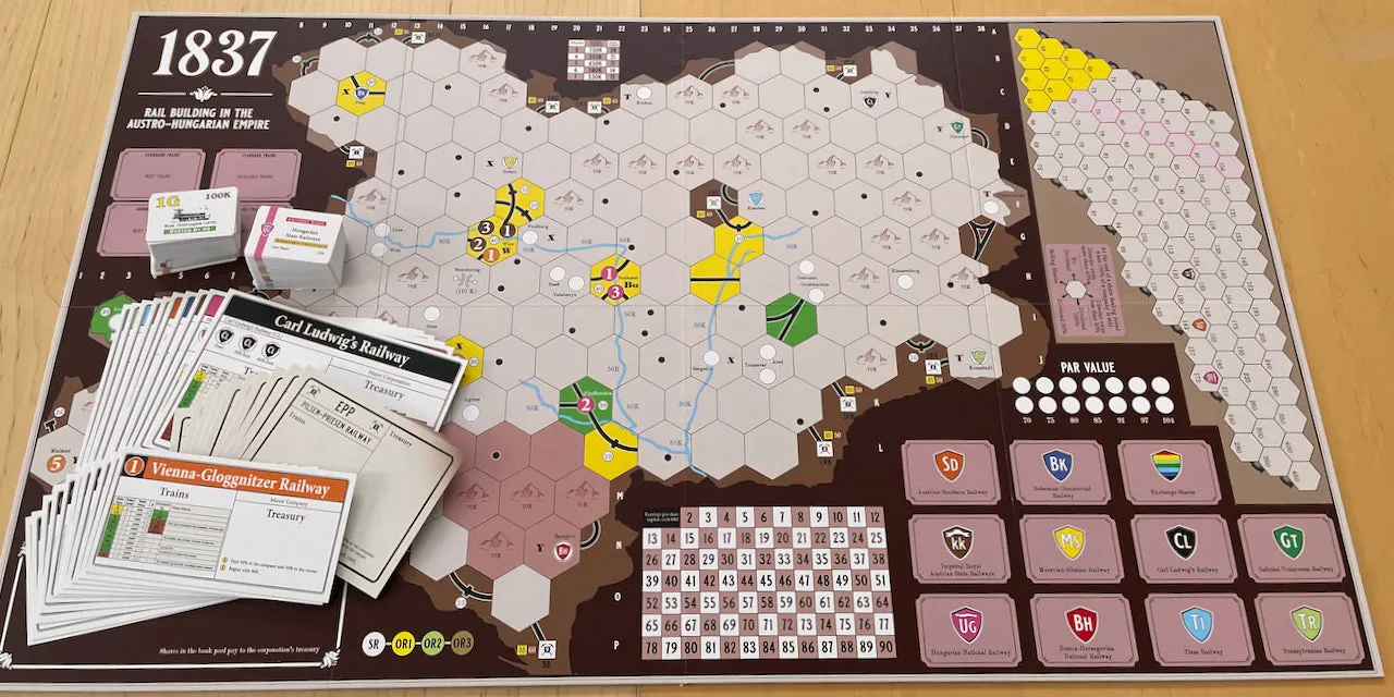All-Aboard Games 1837 gioco da tavolo ferrovie austro-ungariche