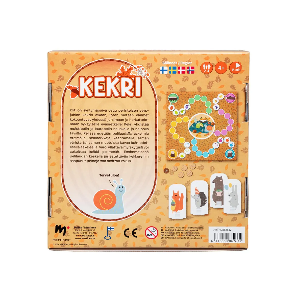 Peliko Kekri memory bambini con tabellone