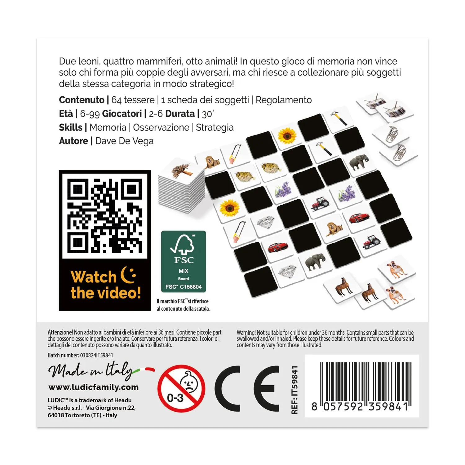 Ludic Memorabile IT59841 gioco di societa 2-6 giocatori memoria