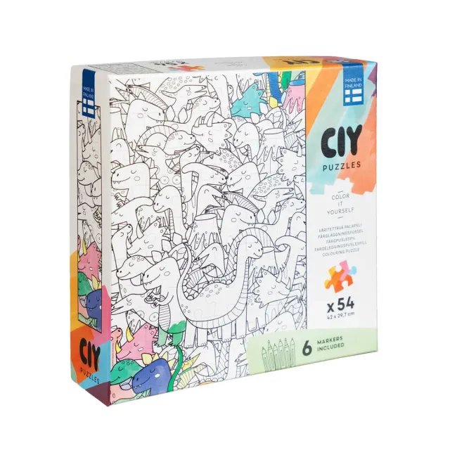Peliko CIY puzzle 54 pezzi dinosauri da colorare